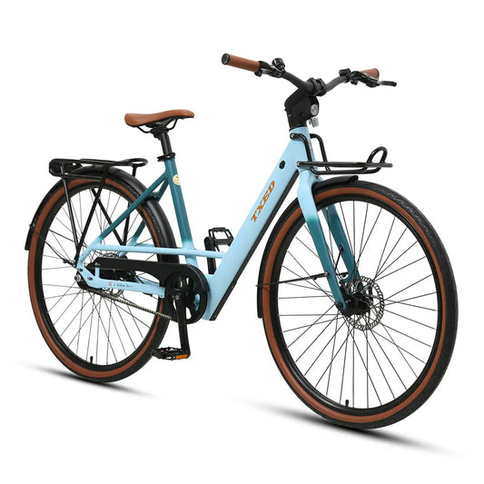TXED 250W Electric City Bike: Integrated Display, Belt Drive, Urban Commuter