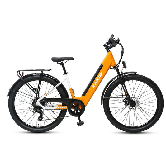 TXED 27.5" Electric Mountain Hybrid Bike, 250W Rear Motor, 7-Speed, Hidden 36V Lithium Battery