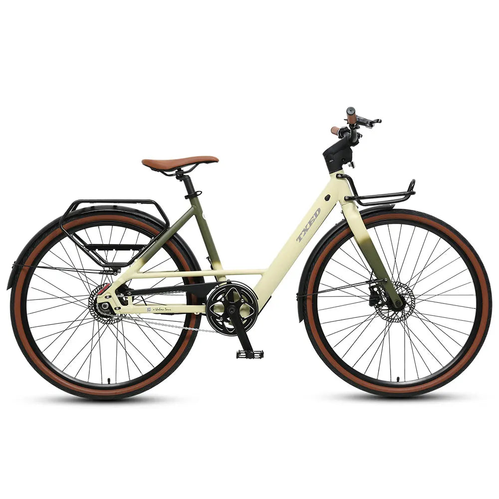 TXED Urban E-Bike: 250W Motor, Quiet Belt Drive, LCD Display, Smart City Ride