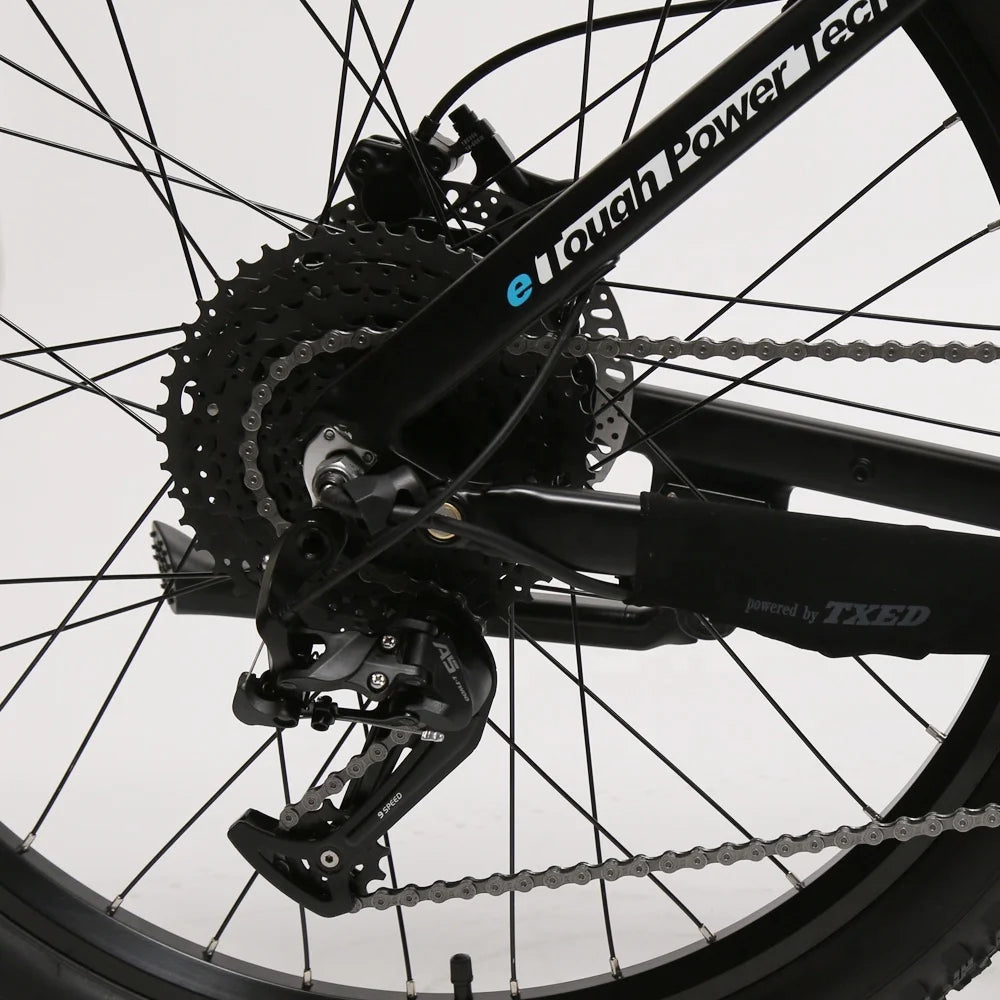 TXED 750W BAFANG Electric Mountain Bike, 48V High-Speed E-MTB, 9-Speed Suspension