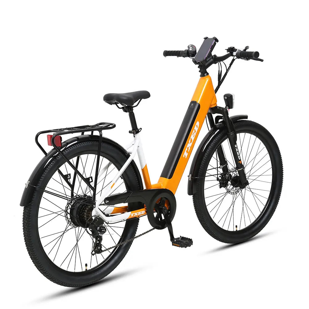 TXED 27.5" Electric Mountain Hybrid Bike, 250W Rear Motor, 7-Speed, Hidden 36V Lithium Battery
